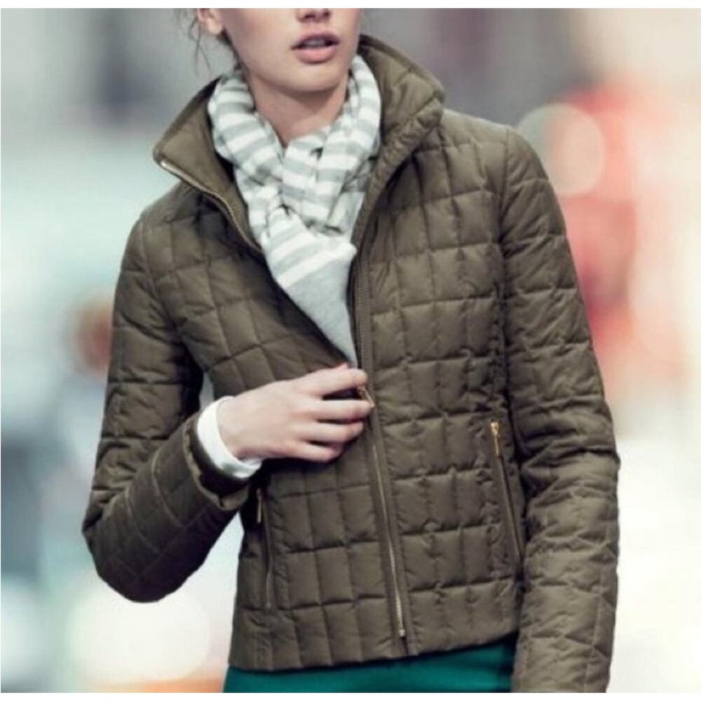 J.Crew Women Jacket Diamond Quilted Down Filled Jacket Full‎ Zip 02534